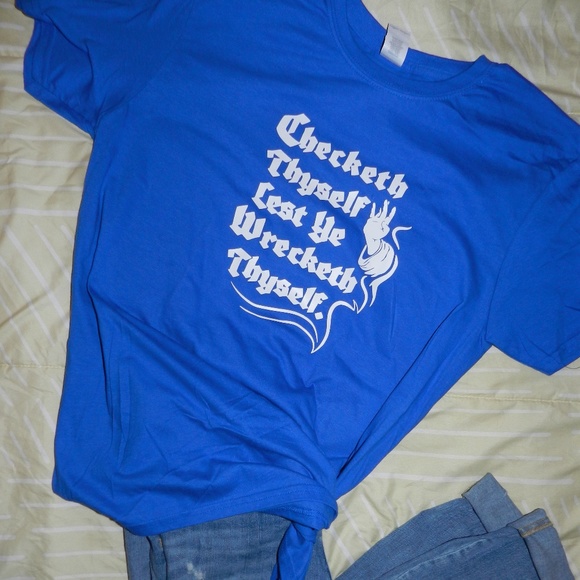 Tops - CHECKETH THYSELF unisex large shirt [NEW]